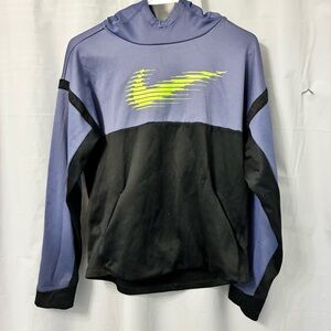 Nike Two-Tone Hoodie with Neon Yellow Swoosh - Lavender & Black